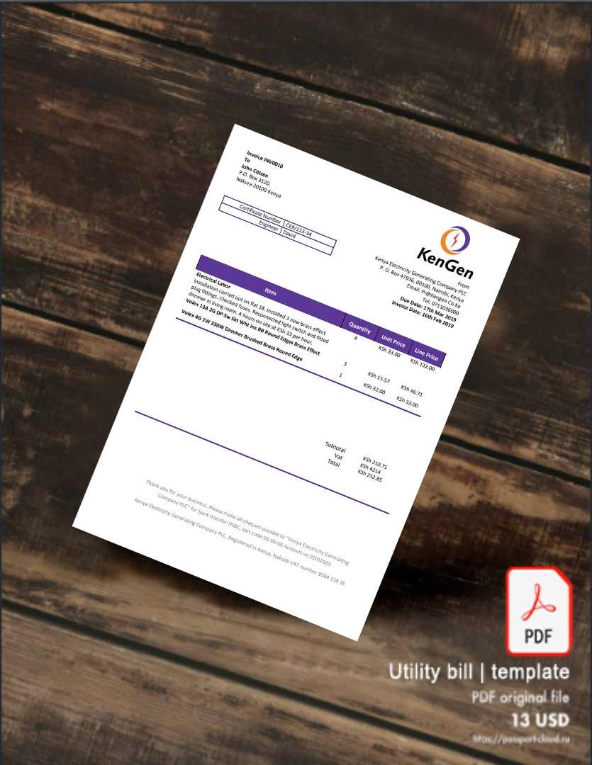 Utility bill | Albanian Power | Albania